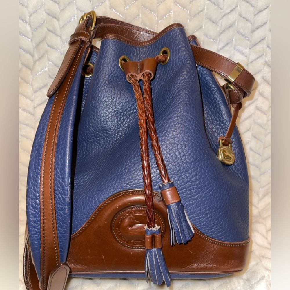 Dooney and Bourke vintage drawstring bag in Airforce Blue